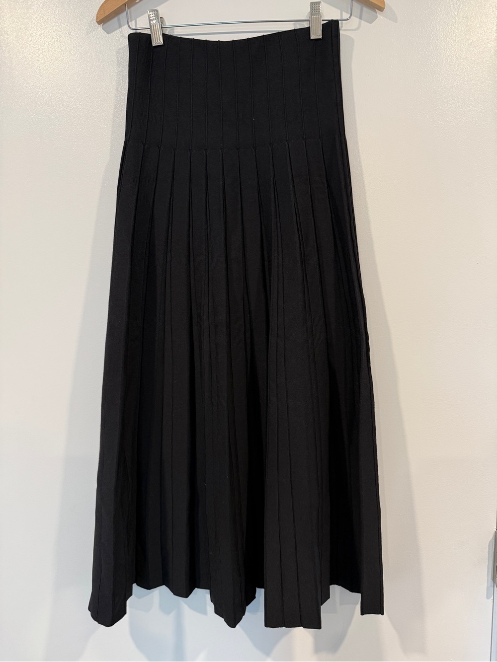 Black drop waist pleated skirt